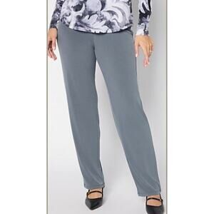 Susan Graver Size XL Pewter Silver Essentials Liquid Knit Pants A706737 NWOT